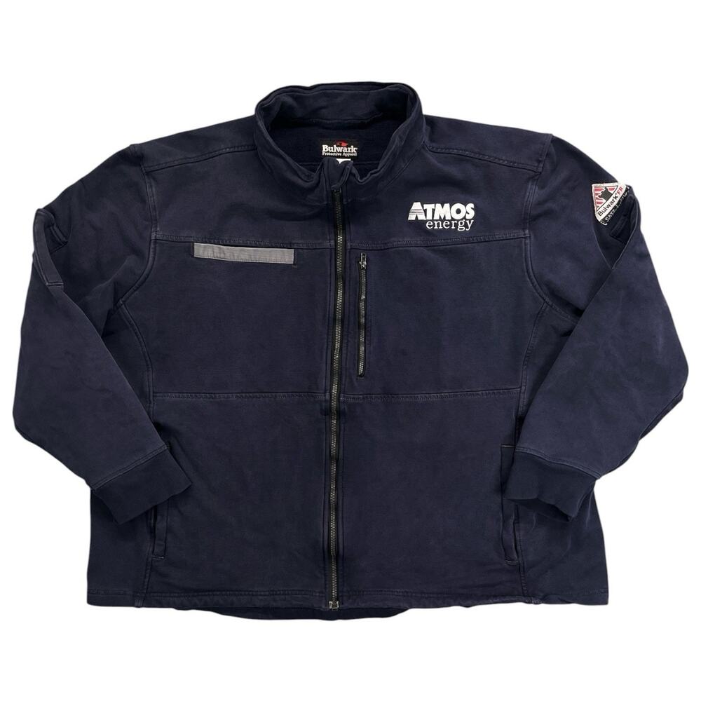 Bulwark FR Lightweight Fleece Jacket Navy Men 3XL Fits 2XL Flame Resistant CAT2